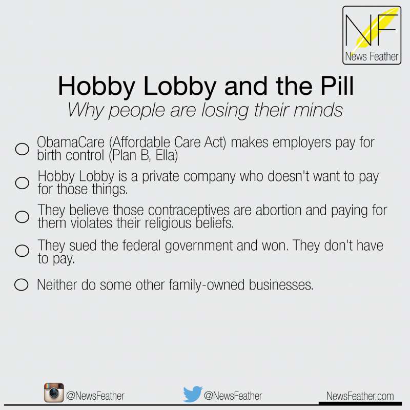 Hobby Lobby doesn't have to pay for the pill.