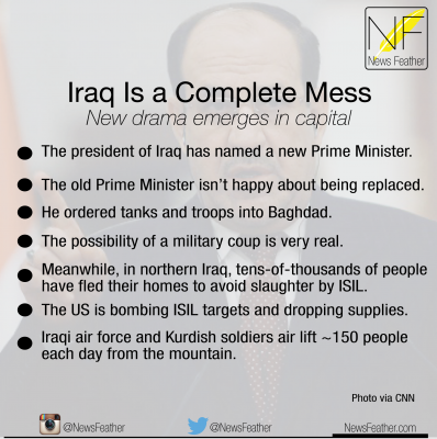 iraqi prime minister al-Maliki sends tanks and troops to Baghdad.