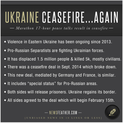 Ukraine and Pro-Russian Separatists fighting in Eastern Ukraine have reached a tentative ceasefire agreement.