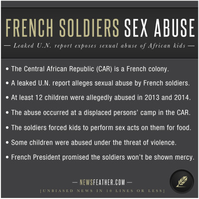 12 children were allegedly abused by French soldiers in the Central African Republic.