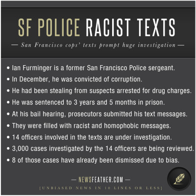 An Ex-San Francisco Police Department sergeant's racist texts have sparked an investigation into more than 3,000 cases.