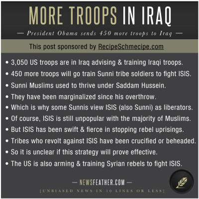 The US will commit 450 additional troops to Iraq to train Sunni tribes to fight ISIS.