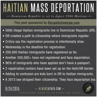 Hundreds of thousands of illegal Haitian immigrants in the Dominican Republic face deportation.