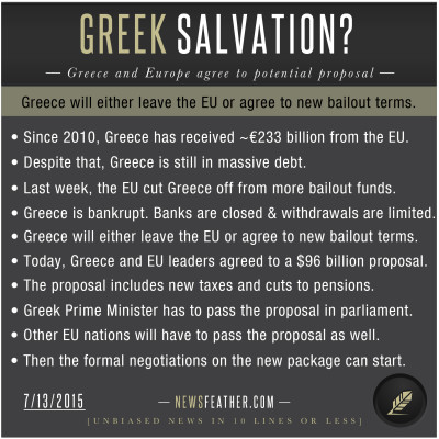 Cut-off from bailout funds, Greece is bankrupt and desperate for a new bailout from the EU.