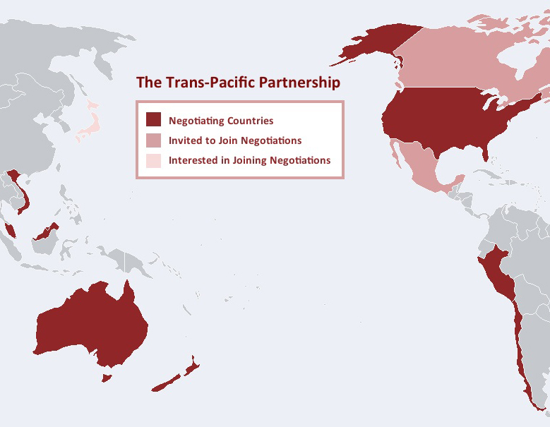 Nations that are part of the Trans-Pacific Partnership TPP